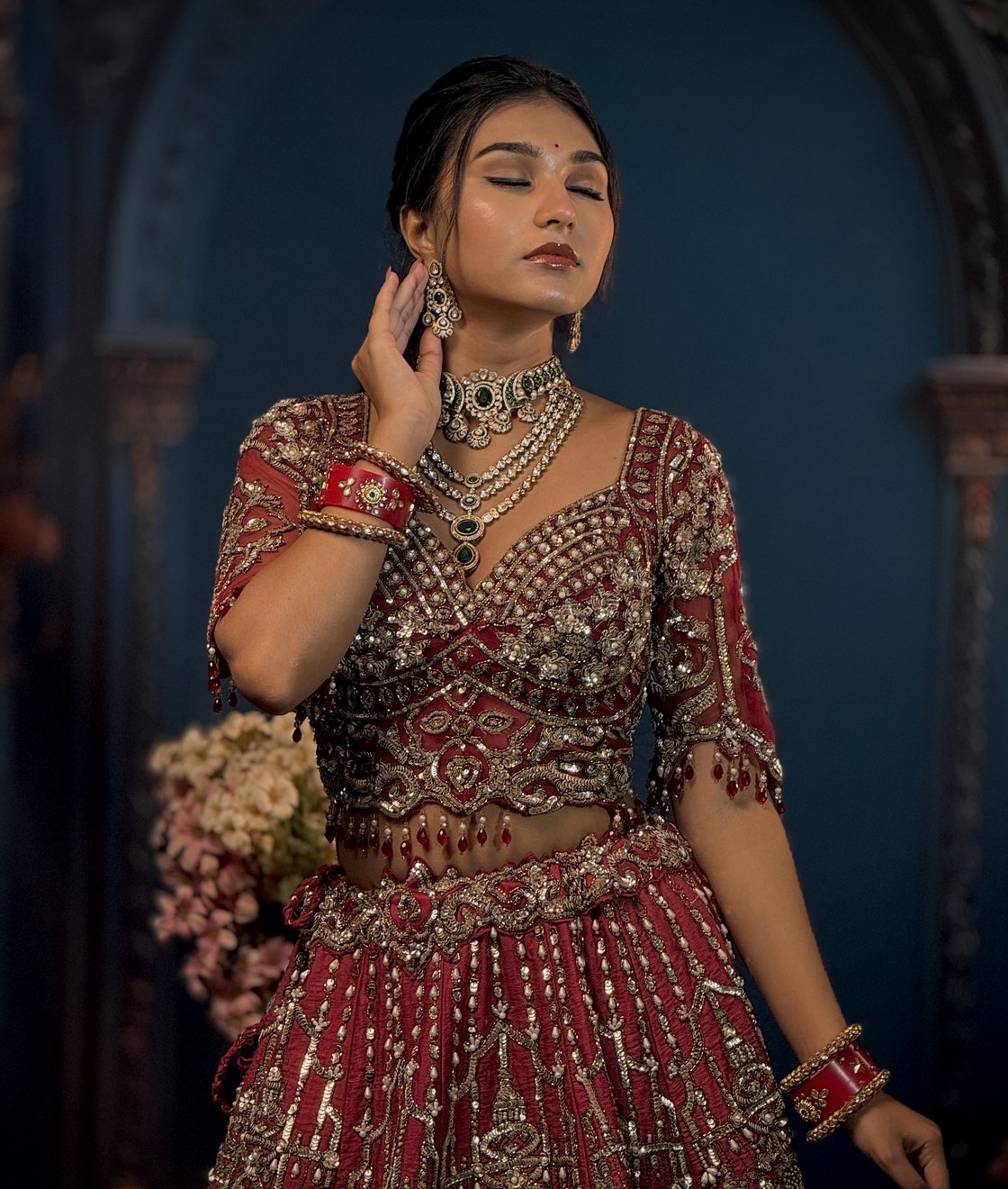 Signature bridal makeup & jewellery look at The 7S Priti Makeup Studio, Sangamner